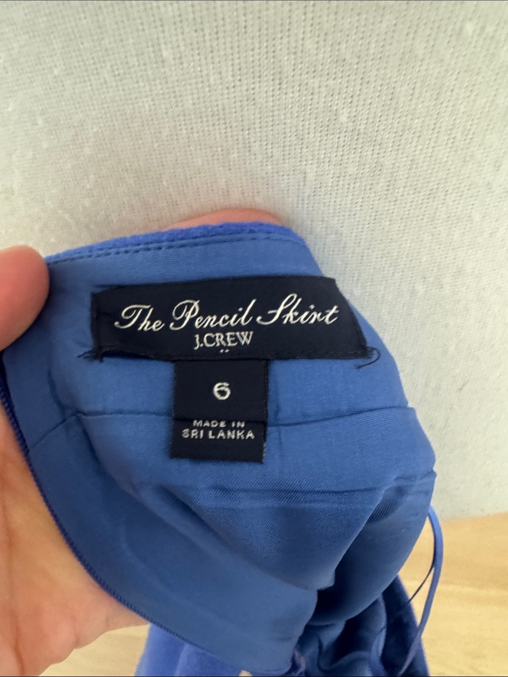 J.Crew The Pencil Skirt Blue Wool Size 6 - Picture 4 of 5